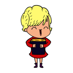 cartoon laughing woman