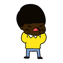 Obraz premium cartoon stressed man