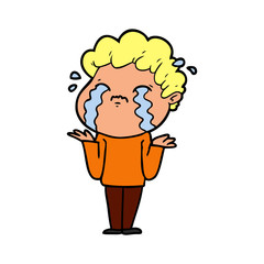 cartoon man crying