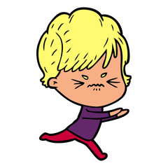 Obraz premium cartoon frustrated woman