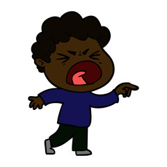 cartoon furious man