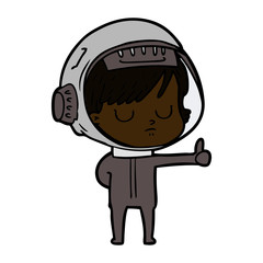 Obraz premium cartoon astronaut woman