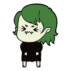 annoyed cartoon vampire girl