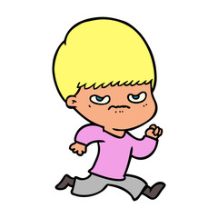 annoyed cartoon boy
