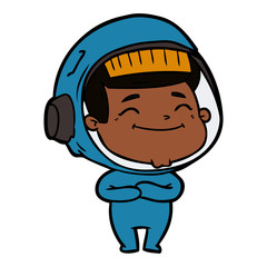 happy cartoon astronaut