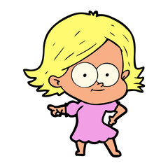 happy cartoon girl