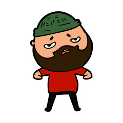 Fototapeta premium cartoon worried man with beard