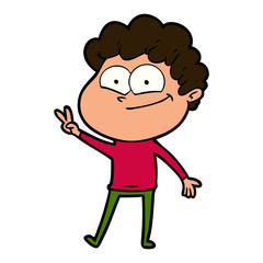 cartoon happy man