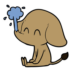 cute cartoon elephant spouting water