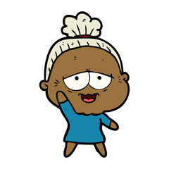 Obraz premium cartoon happy old lady