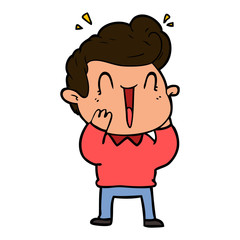 cartoon excited man