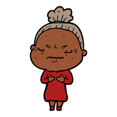 cartoon annoyed old lady