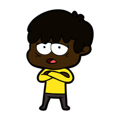 Obraz premium cartoon exhausted boy