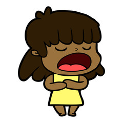 cartoon woman talking loudly