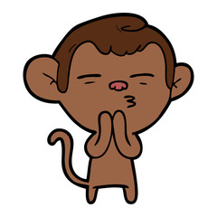 cartoon suspicious monkey