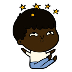 cartoon amazed boy
