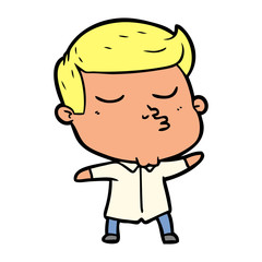 cartoon model guy pouting