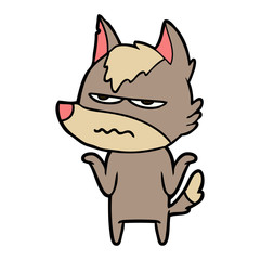 cartoon annoyed wolf