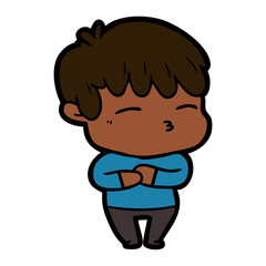 cartoon curious boy