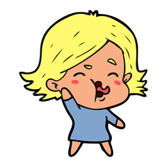 cartoon girl pulling face