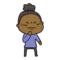 cartoon annoyed old lady