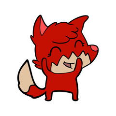 happy cartoon fox