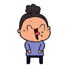 cartoon happy old woman