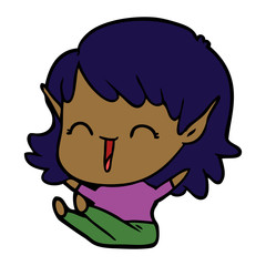 Fototapeta premium cartoon elf girl
