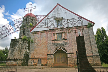 The ancient and impressive Saint Isidore the Farmer Church (Lazi Church and Convent) catholic church on the island of Siquijor in the Philippines