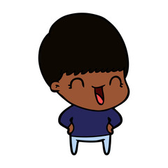 happy cartoon boy