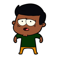 cartoon tired man