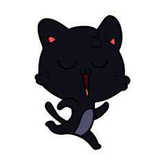 Naklejka premium cartoon cat singing