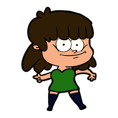 cartoon girl smiling