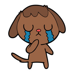 cute cartoon dog crying