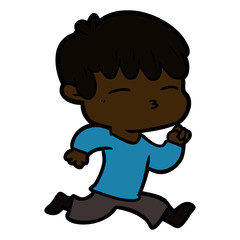 Fototapeta premium cartoon curious boy