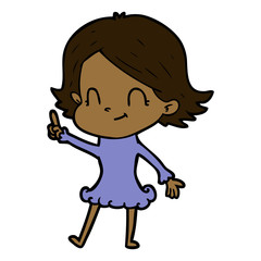 Obraz premium cartoon friendly girl