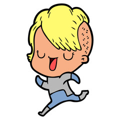 Obraz premium cute cartoon girl with hipster haircut