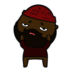 cartoon worried man with beard