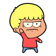 Obraz premium cartoon annoyed man