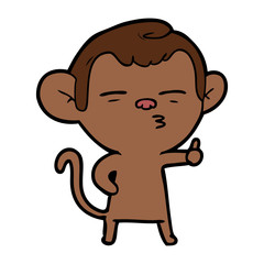 Fototapeta premium cartoon suspicious monkey