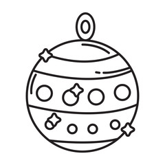 Christmas tree ornament icon outline