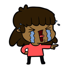 cartoon woman in tears