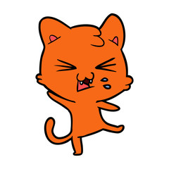 cartoon cat hissing