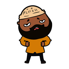 cartoon worried man with beard