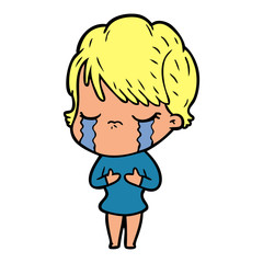 cartoon woman crying