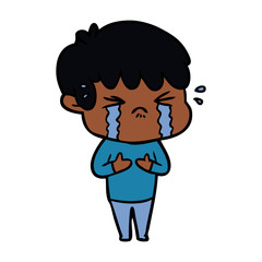 Fototapeta premium cartoon boy crying