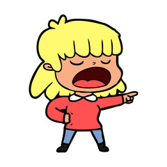 cartoon woman talking loudly