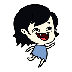 cartoon laughing vampire girl