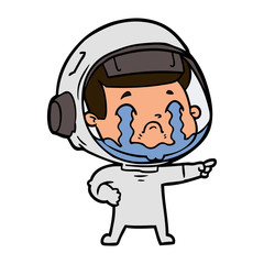 cartoon crying astronaut