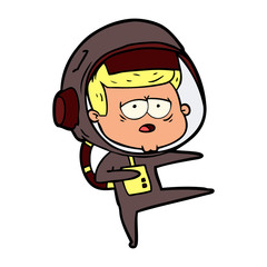cartoon tired astronaut